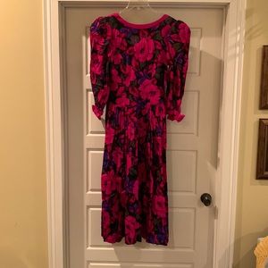 Vintage 80’s Leslie Lucks floral dress size 6